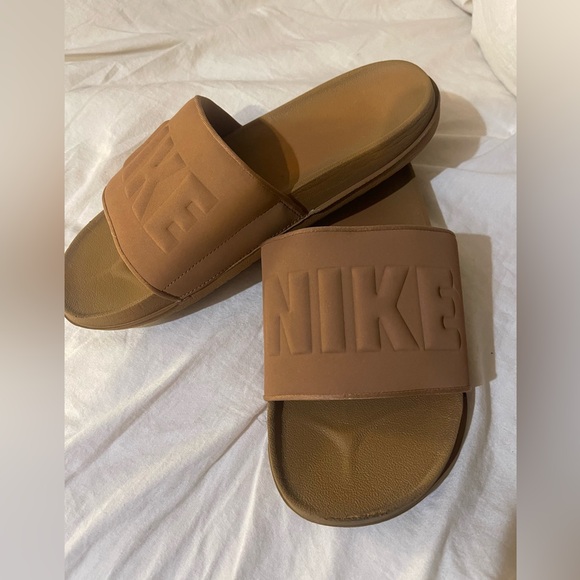 Nike Shoes - Nike Tan Slide Sandals